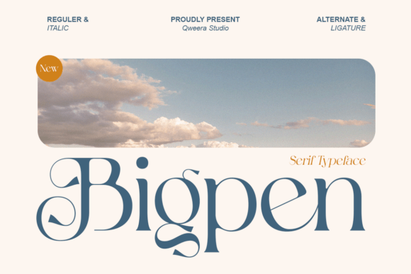 Bigpen: A Stylish Serif Font for Elegant Handmade Branding and Product Design