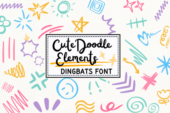 Cute Doodle Elements: A Sketch-Style Dingbats Font for Creative Editorial Design