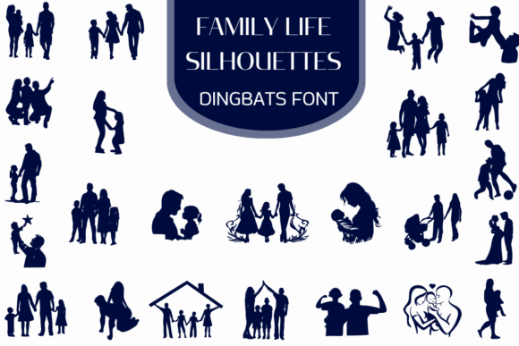 Family Life Silhouettes: A Dingbats Font for Expressive Brand Design