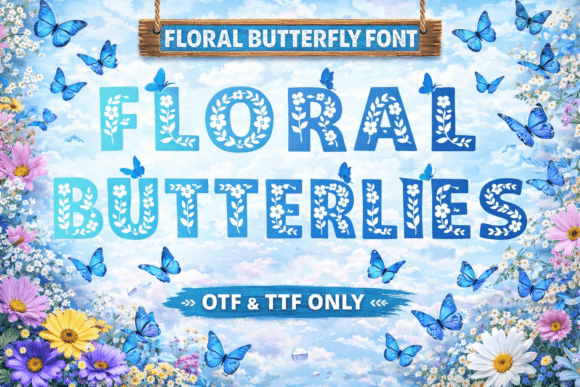 Floral Butterflies: A Decorative Font That Brings Botanical Charm to Handmade Design