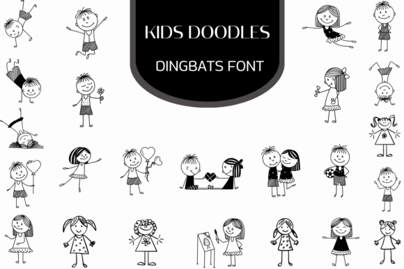 Kids Doodles Font: Hand-Drawn Icons for Branding