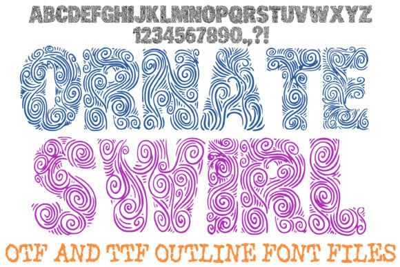 Ornate Swirl Font: A Hand-Drawn Display Typeface for Crafters and Sellers