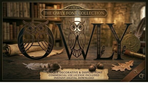 Owly Font: Geometric Nature Typography for Editorial Design