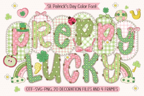 Preppy Lucky: A Charming Color Font for Spring Design