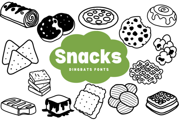 Snacks Font: Sketch Style Dingbats for Web Design