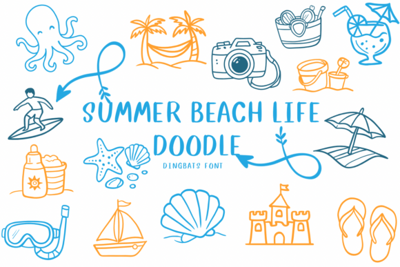 Summer Beach Life Doodle Font for Seasonal Campaigns