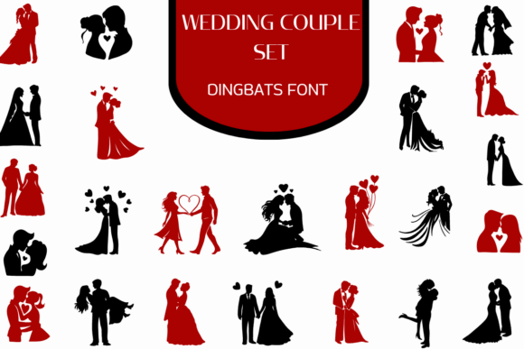 Wedding Couple Set: Elegant Dingbats Font Guide